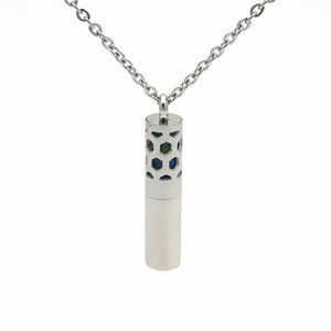 Obsessed Honeycomb Essential Oil Stainless Steel Hypoallergenic Pendant Necklace